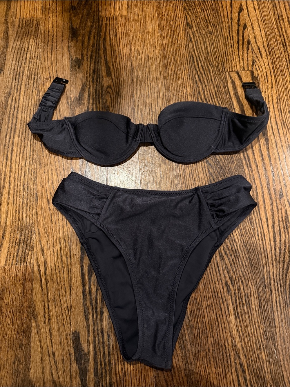 Black Women's Two-Piece Bandeau Swim Set